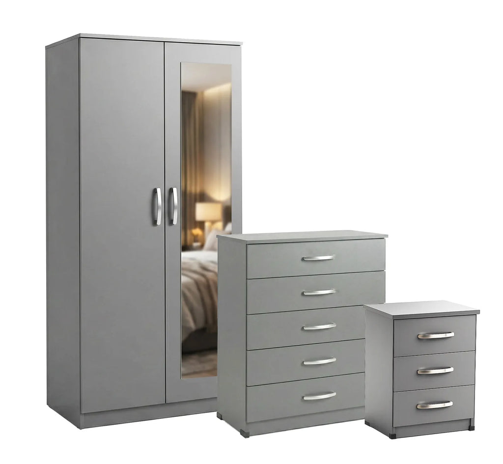 Bedroom Set - Grey, Lady, with mirror
