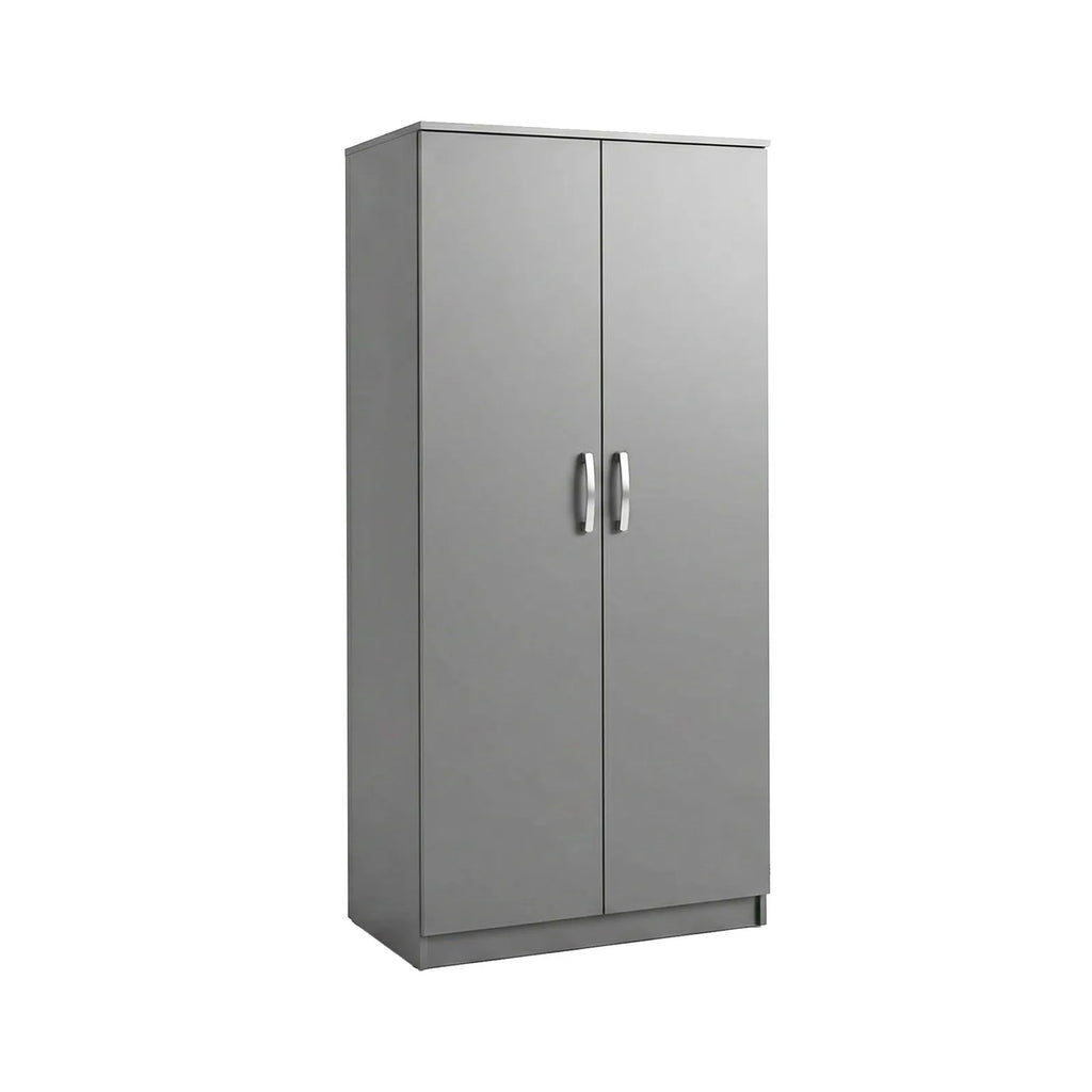 Wardrobe with 4 Shelves - Grey, without mirror