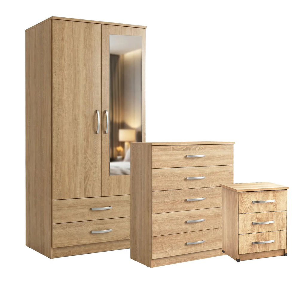 Bedroom Set - Oak, Gents, with mirror