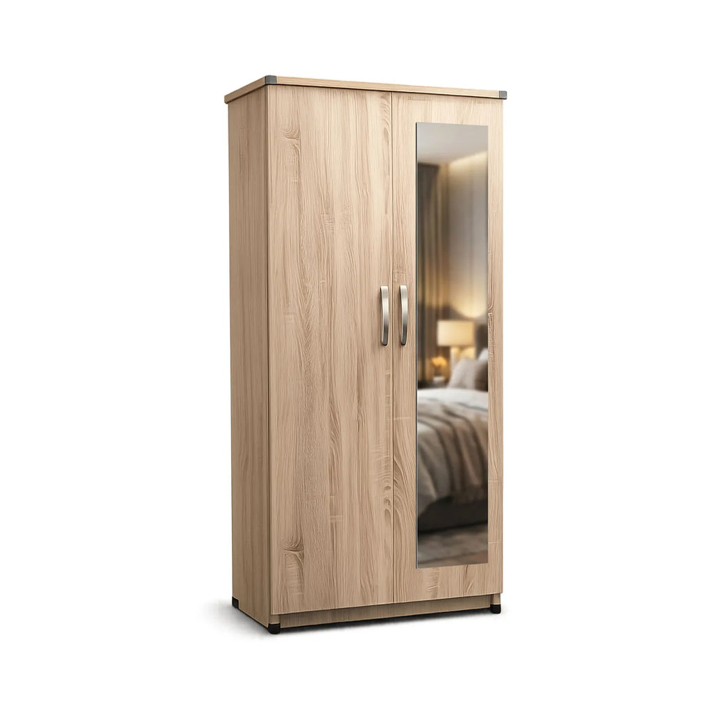 Lady Wardrobe - Oak, with mirror