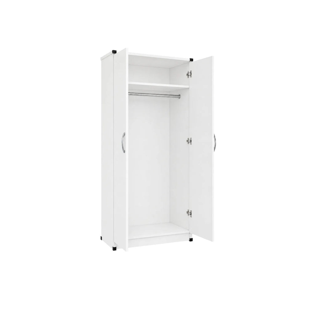 Double Lady Wardrobe - White, empty interior section with full-height hanging space