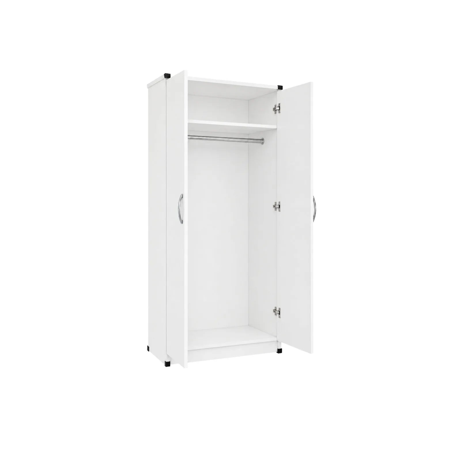 Double Lady Wardrobe - White, empty interior section with full-height hanging space